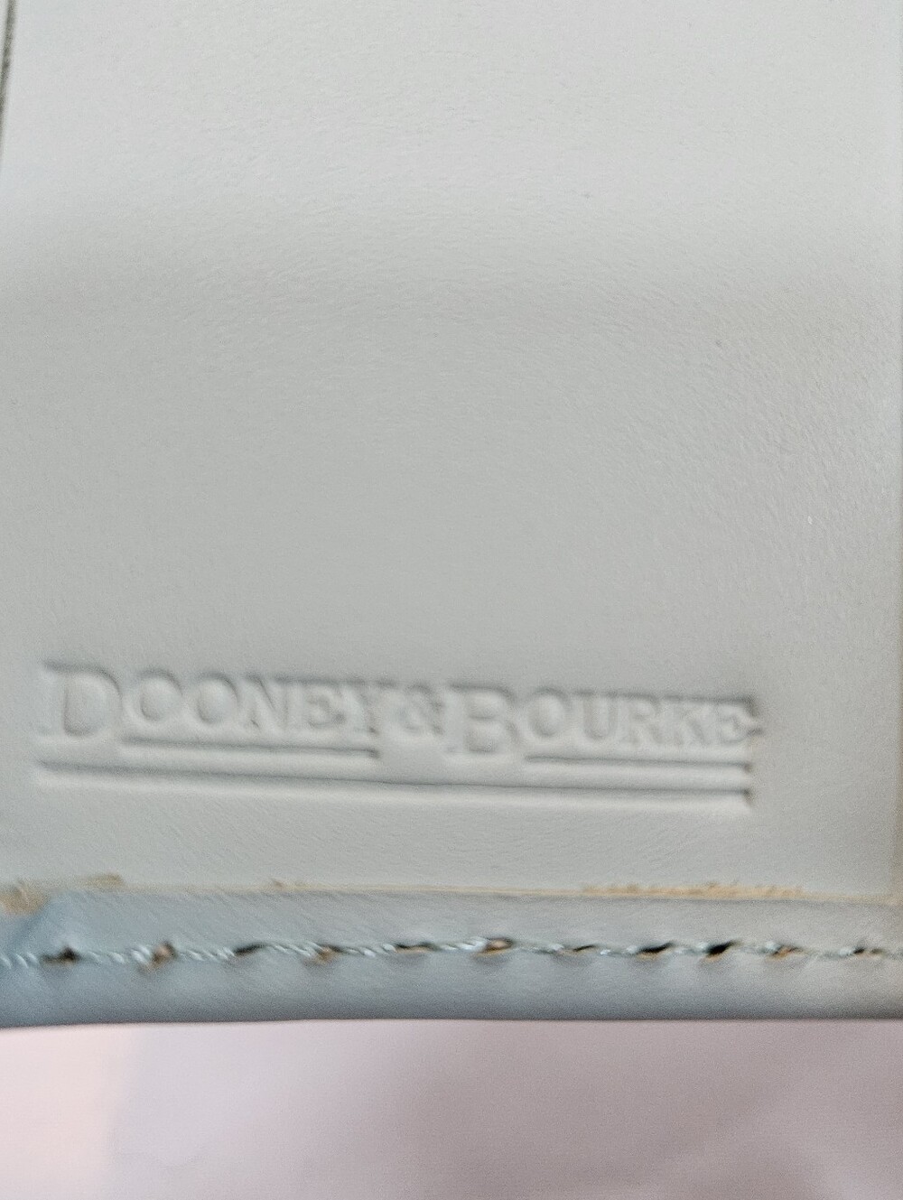 Dooney & Bourke Mint Green Leather Compact Wallet with Gold Logo Plate - Picture 7 of 10